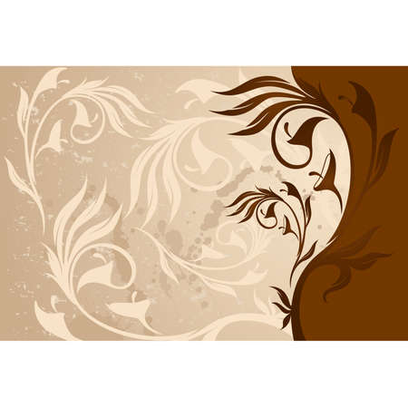 grunge floral abstract backgroundのイラスト素材