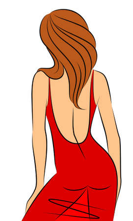 Silhouette of beautiful womanish body.の写真素材