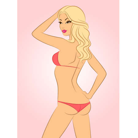 Silhouette of beautiful sexy womanのイラスト素材