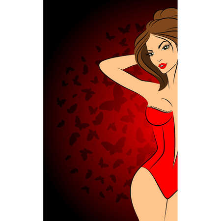 Silhouette of beautiful sexy girlsのイラスト素材