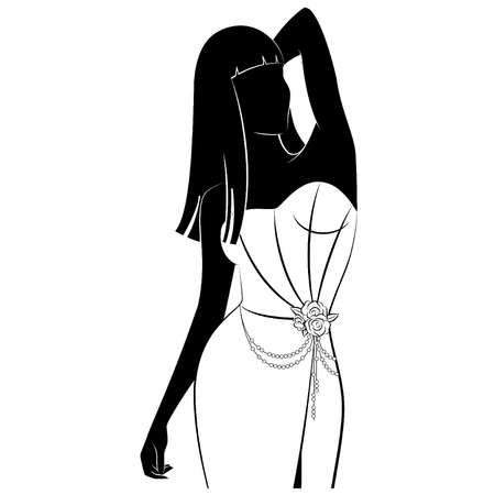 Sexy women in dress. Vectorのイラスト素材