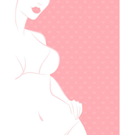 Silhouette of beautiful womanish bodyのイラスト素材