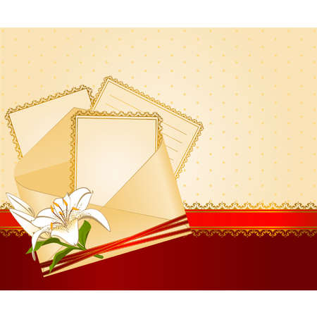 Wedding background card - invitation with flowersのイラスト素材