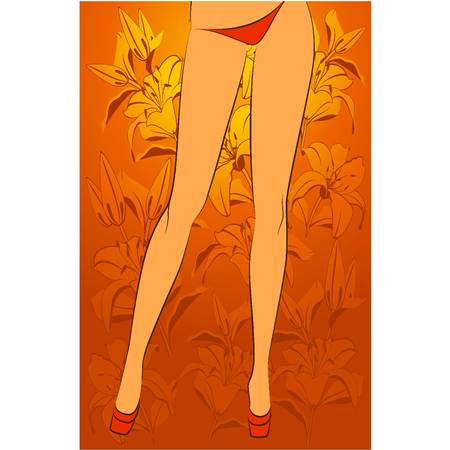 beautiful womanish feetのイラスト素材