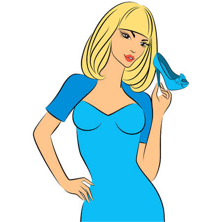 vector beautiful girl with shoeのイラスト素材