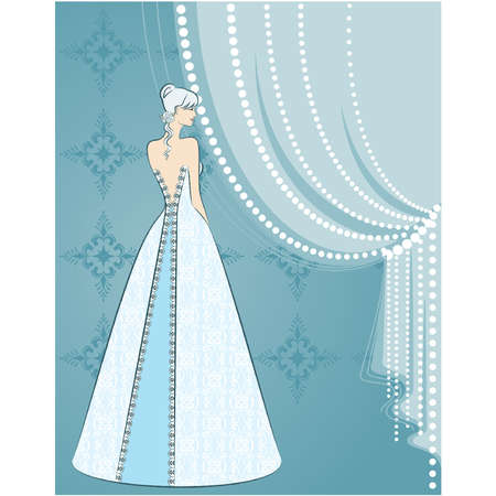 beautiful bride on  backgroundのイラスト素材