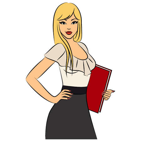 Beautiful business women in office. Vectorのイラスト素材