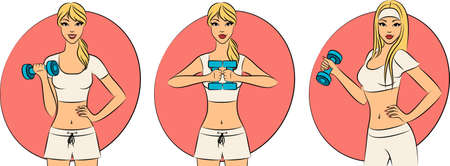Vector beautiful fitness womanのイラスト素材