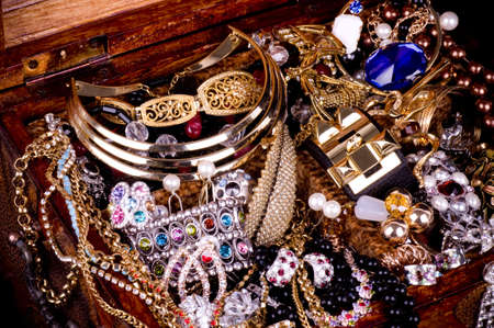Golden jewelry backgroundの写真素材
