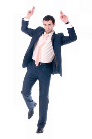 Young business man on white backgroundの写真素材