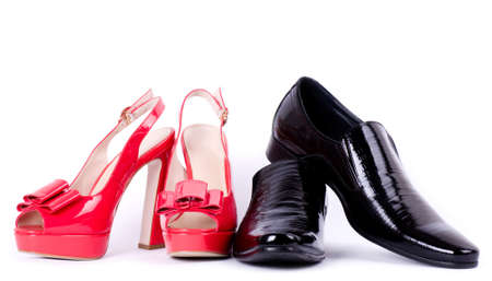 Sexy fashionable man s and womanish shoesの写真素材