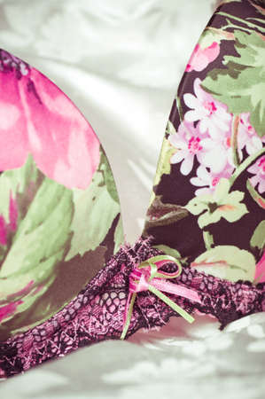 Feminine lacy underclothes backgroundの写真素材