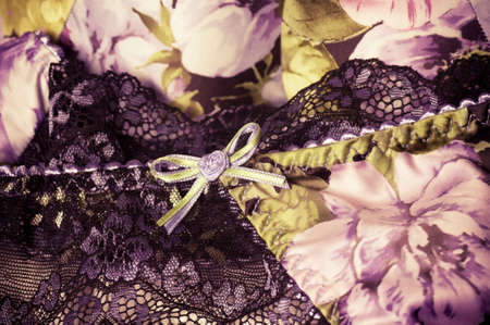 Feminine lacy underclothes backgroundの写真素材