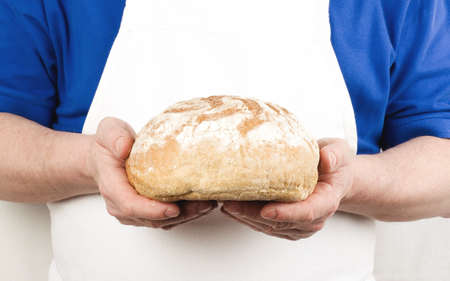 Male hands with bread
