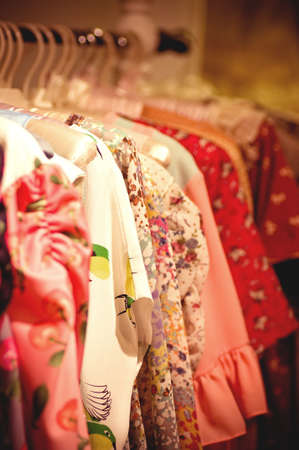 Choice of fashion clothes of different colorsの写真素材