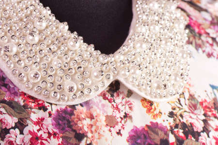 Beautiful jewelry collar on dressの写真素材