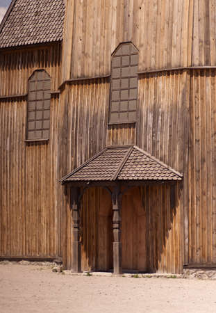 Vintage door of rural churchの写真素材