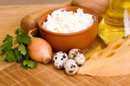 Ingredients for the dough wooden tableの写真素材