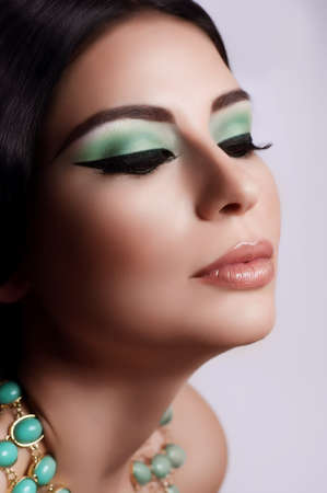 Fashion woman with jewelry precious decorations の写真素材