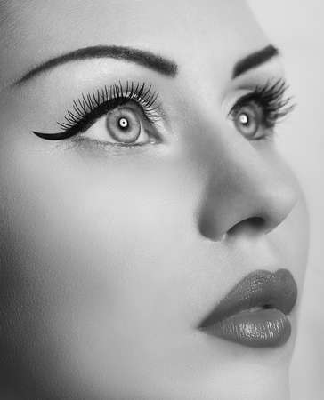 Portrait of beautiful young woman with makeupの写真素材