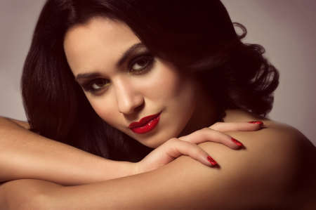 Portrait of beautiful young woman with makeup