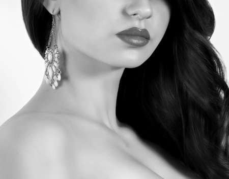 Fashion woman with jewelry precious decorations の写真素材