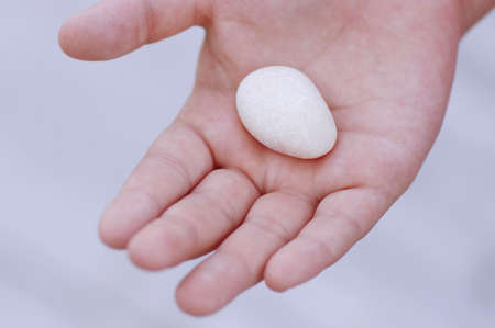 Stone in little handの写真素材