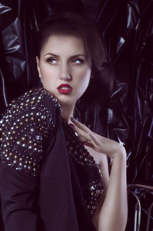 Fashion woman with jewelry precious decorationsの写真素材