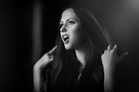 Halloween concept: young and sexy witchの写真素材