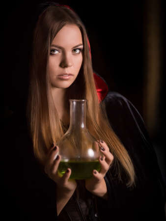 Halloween concept: young and sexy witchの写真素材