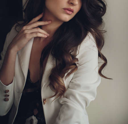 Portrait of beautiful young womanの写真素材