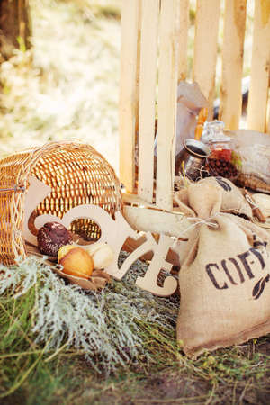 Details of nature decor with coffeeの写真素材