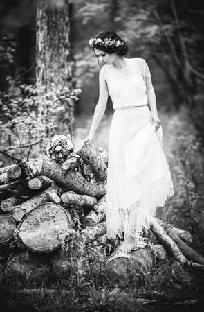 Portrait of beautiful young womanの写真素材