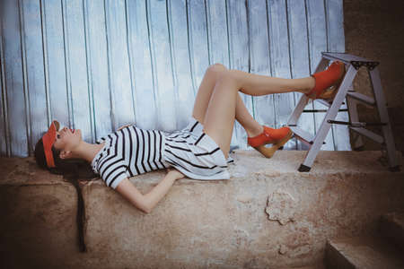 Portrait of beautiful young womanの写真素材