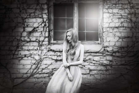 Portrait of beautiful young womanの写真素材