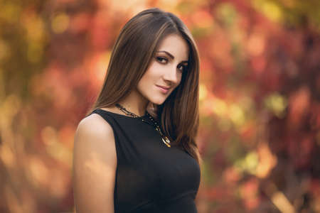 Portrait of beautiful young woman with makeupの写真素材