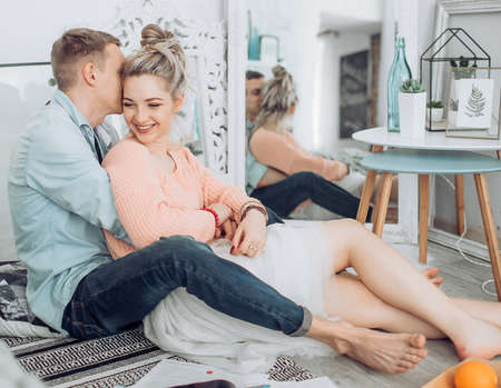 beautiful young couple in loveの写真素材