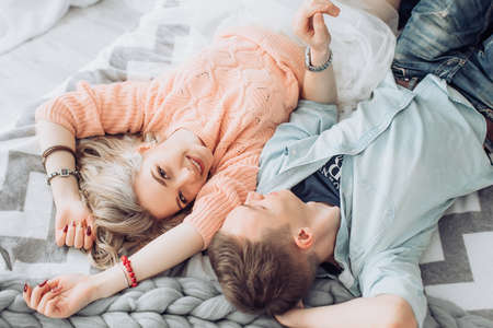 beautiful young couple in loveの写真素材