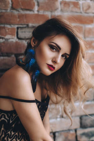 Portrait of beautiful woman with makeup