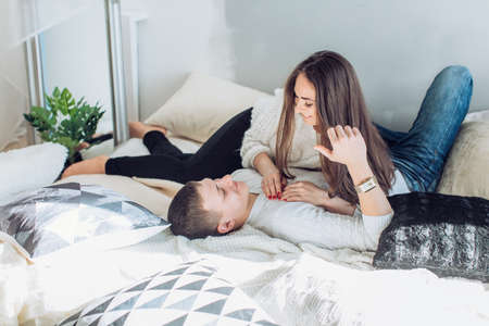 beautiful young couple in loveの写真素材