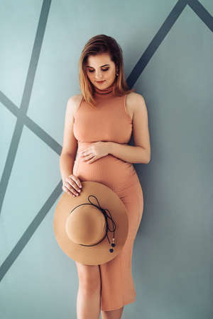 Beauty Pregnant Woman. Pregnant Belly. Beautiful Pregnant Woman Expecting Baby. Maternity conceptの写真素材