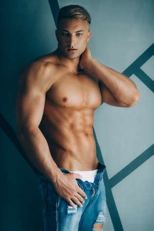 Young sexy muscular manの写真素材