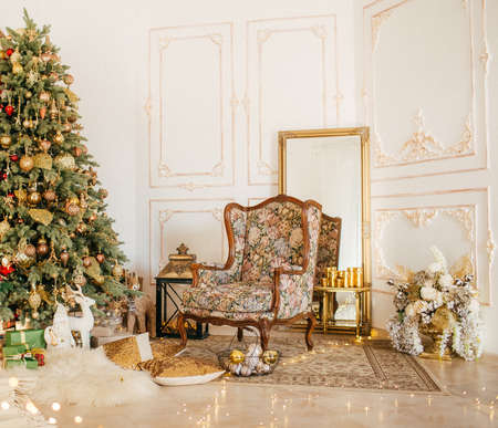 Christmas Decoration. New year's backgroundの写真素材