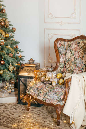 Christmas Decoration. New year's backgroundの写真素材