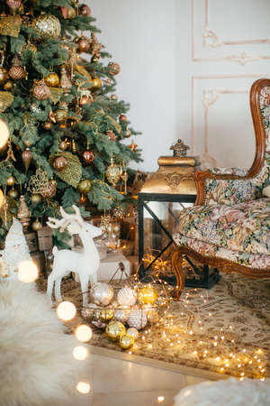 Christmas Decoration. New year's backgroundの写真素材