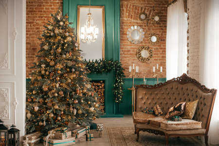 Christmas Decoration. New year's backgroundの写真素材