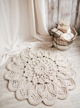 Stock Photo - Hand knotted carpet with Christmas decorationsの写真素材