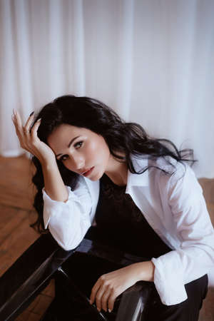 Gorgeous woman in elegant look. Natural colors. Natural female beauty.
