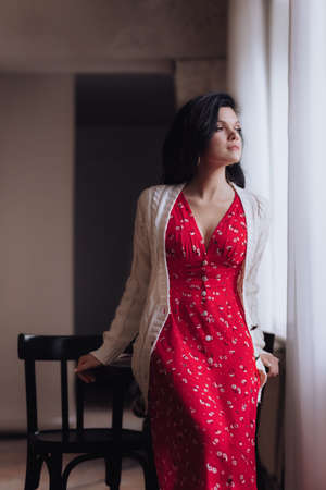 Photo of beautiful young girl in a casual clothes
