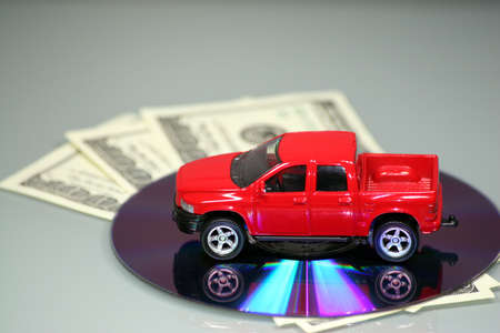 car and dvd, moneyの写真素材